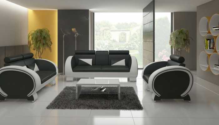 LEATHER SOFA LEATHER SOFA DESIGNER SOFA SUITE 3+1 COUCH UPHOLSTERED SUITE UPHOLSTERED SOFA