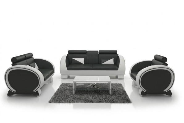 LEATHER SOFA LEATHER SOFA DESIGNER SOFA SUITE 3+1 COUCH UPHOLSTERED SUITE UPHOLSTERED SOFA