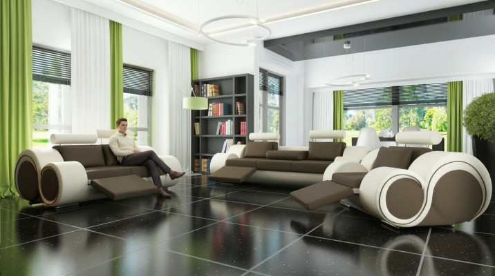 Sofa upholstery 3+2 seat designer sofa leather sofa color choice couch set black