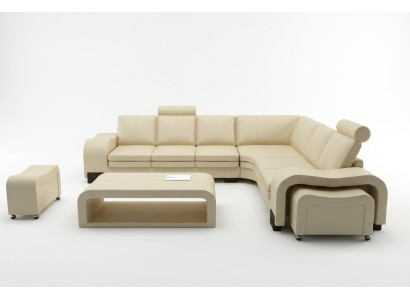 LEATHER SOFA XXL LIVING ROOM SET LEATHER CORNER COUCH SET CORNER SOFA UPHOLSTERY