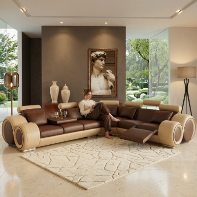 Our excellent large L-shaped designer sofa for stylish living