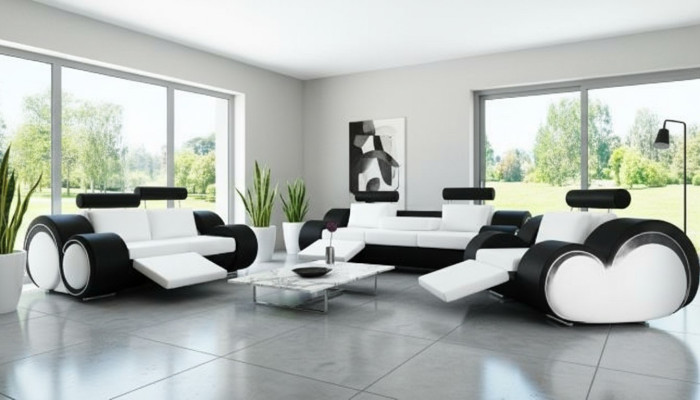 LEATHER SOFA 321 SOFA SET SEATER RELAX UPHOLSTERED SUITE COUCH COUCH SET