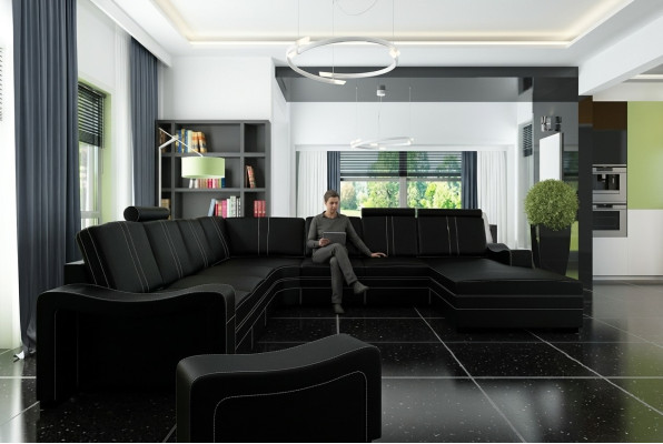 XXL leather sofa leather couch leather corner sofa living room landscape corner sofa new set sofa