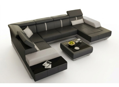 Leather sofa, living landscape, couch, sofa, corner sofa, corner couch, leather couch, upholstered corner sofa.