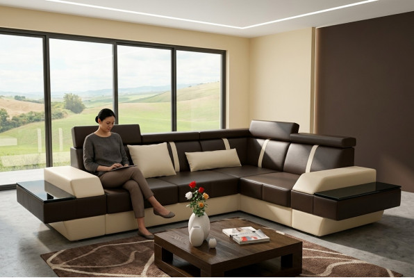 Designer leather sofa living area upholstered couch sofa corner sofa corner couch leather couch