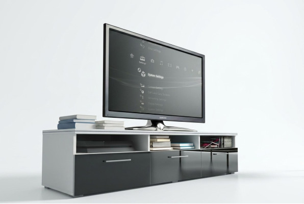 A stylish wooden TV cabinet for your living room in a modern style.
