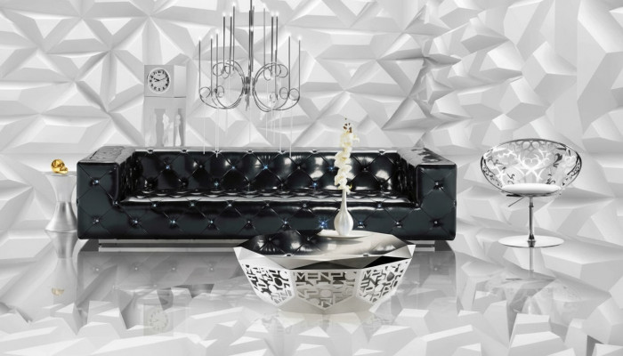 Designer XXL BIG sofa with crystal stones leather elegant upholstery couch set