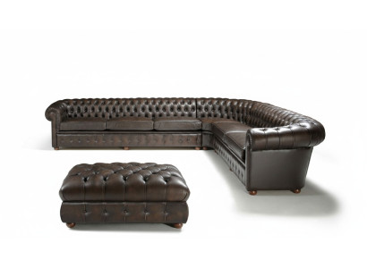 Classic Corner Sofa Sectional Couch Sofa Upholstered Leather Seat Chesterfield Suite