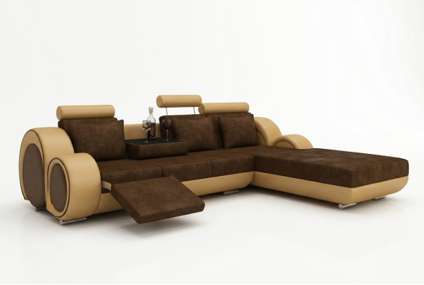 Corner sofa couch upholstered living landscape leather corner sofas suite new Madrid II