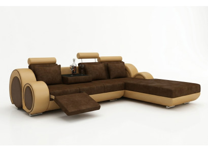 Corner sofa couch upholstered living landscape leather corner sofas suite new Madrid II