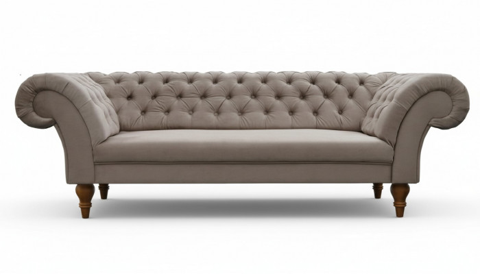 Chesterfield sofa couch fabric sofa set textile 3-seater new made in EU.