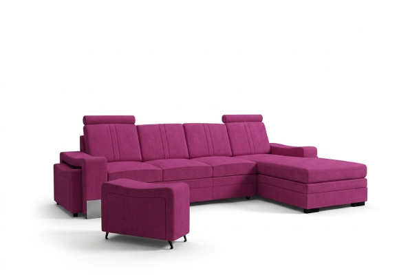 Sectional sofa fabric textile leather upholstery sofas couch set living landscape FRANCO L