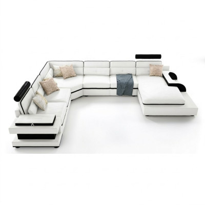Leather sofa couch living landscape corner sofa corner suite decor design modern