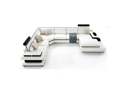 Leather sofa couch living landscape corner sofa corner suite decor design modern