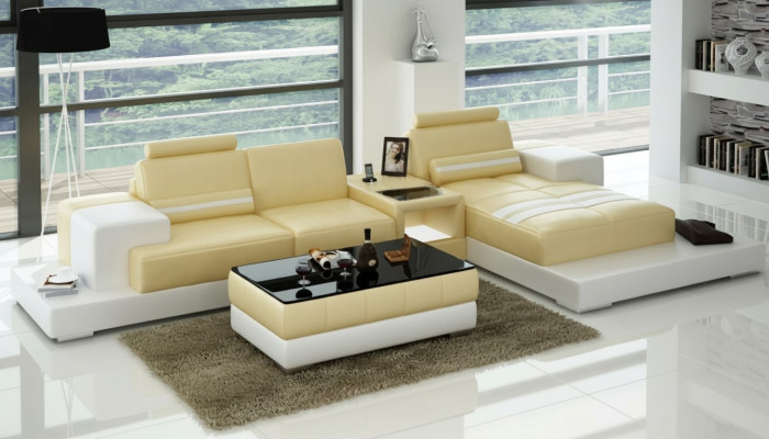 Leather sofa couch living landscape sectional sofa corner set design modern sofa L6004D