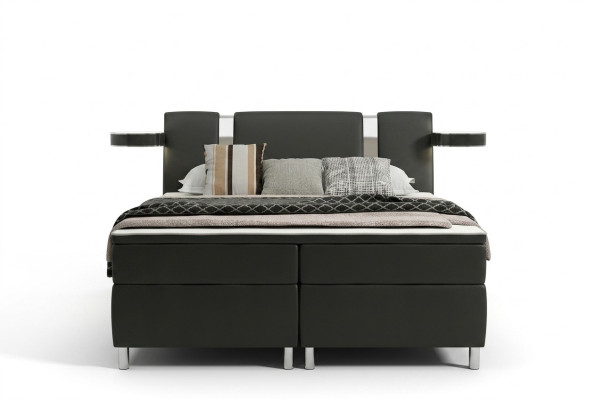 Box spring bed hotel beds upholstered leather bed incl. mattress & visco leather bed