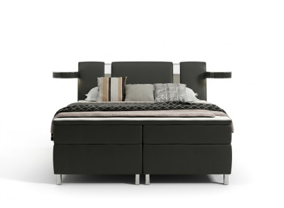 Box spring bed hotel beds upholstered leather bed incl. mattress & visco leather bed