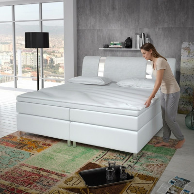 Box spring bed Box Hotel bed with visco & mattress leather bed beds double bed