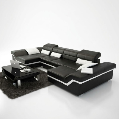 Big couch leather set upholstery new leather sofa XXL corner sofa living landscape