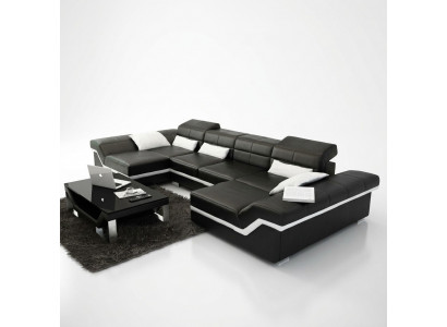 Big couch leather set upholstery new leather sofa XXL corner sofa living landscape