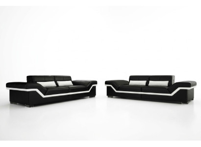 LEATHER SOFA BIG SOFA 3+3 DESIGN SOFA UPHOLSTERED LEATHER SET COUCH SOFA SET NEW
