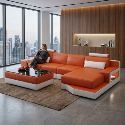 Sectional sofa textile fabric leather upholstery sofas sofa couch set living landscape ULM