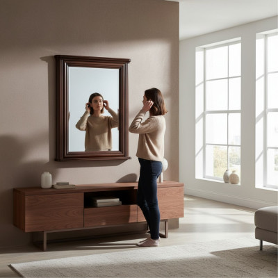 Classic Designer Genuine Wood Frame XXL Mirror 107x71 Mirror - Model W-L3