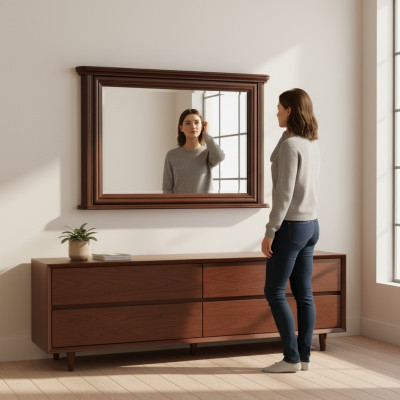 Classic Designer Real Wood Frame XXL Mirror 107x71 Mirror - Model W-L2