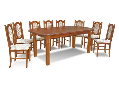 Esstisch + 8 Stühle Esszimmer Set Essgruppe Landhaus Stil Tisch Tische Z32