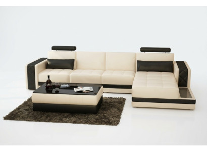 Leather sofa couch living landscape corner sofa L-shape suite design modern