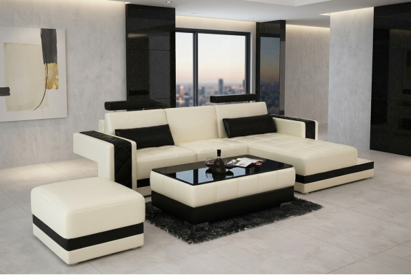Leather sofa couch living landscape corner sofa corner decor suite design modern