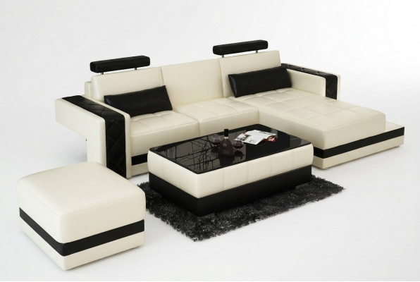 Leather sofa couch living landscape corner sofa corner decor suite design modern