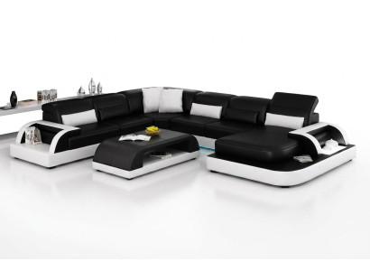 Leather sofa couch living environment corner sofa corner suite modern design new sofa L6012
