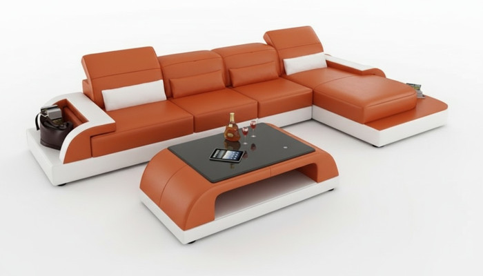 Leather sofa couch living landscape corner sofa corner set design modern sofa L6012C
