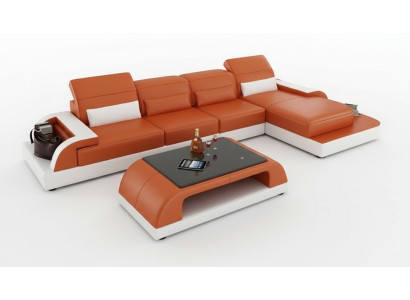 Leather sofa couch living landscape corner sofa corner set design modern sofa L6012C