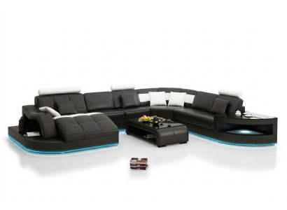 Leather sofa couch living landscape corner sofa corner set design modern new sofa