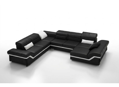 LEATHER SOFA XXL LIVING AREA CORNER SOFA DESIGN SOFA COUCH SET CORNER COUCH NEW