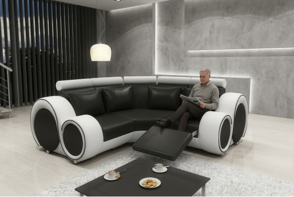 Corner sofa Couch BERX Upholstered Living Area Leather Corner Sofas Suite L Shape
