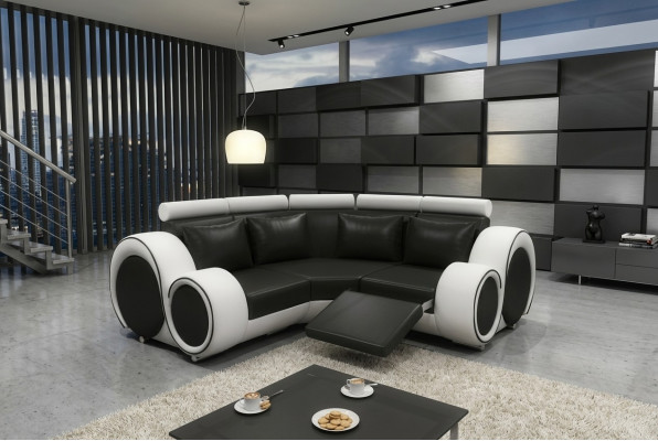Corner sofa Couch BERX Upholstered Living Area Leather Corner Sofas Suite L Shape