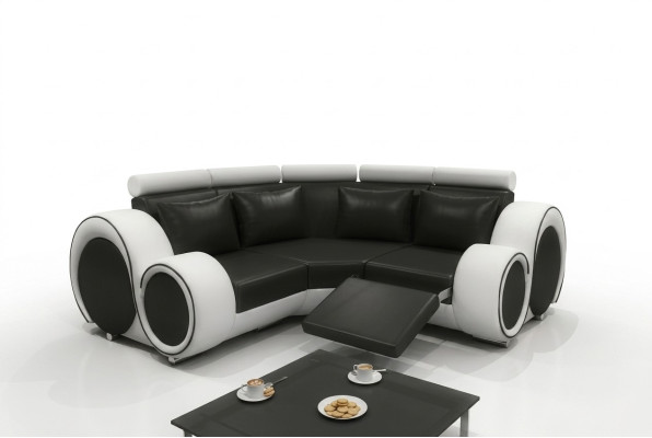 Corner sofa Couch BERX Upholstered Living Area Leather Corner Sofas Suite L Shape
