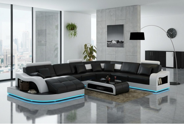 Leather Sofa Couch Living Area Corner Sofa Corner Set Design Modern Sofa L6015B