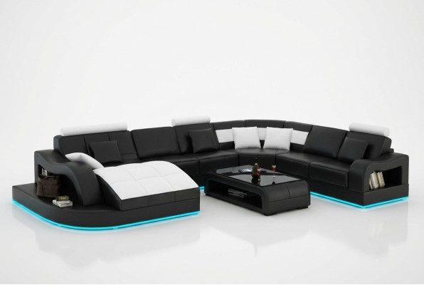 Leather Sofa Couch Living Area Corner Sofa Corner Set Design Modern Sofa L6015B