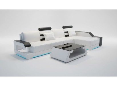 Leather sofa couch living landscape corner sofa corner decor design modern suite