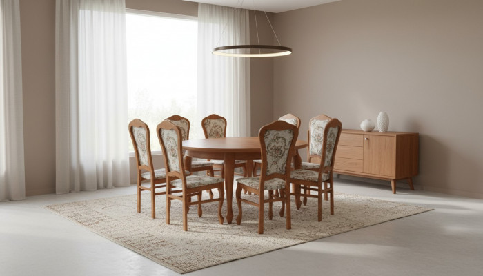 Dining Table & 8x Chairs Dining Room Set Dining Group Classic Table Chair Tables