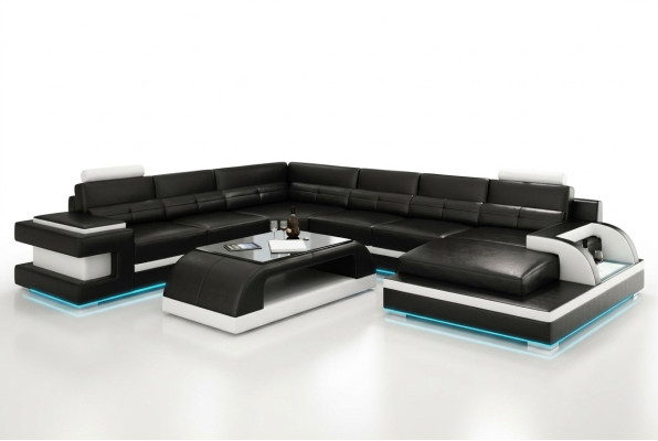 Leather sofa couch living landscape corner sofa corner suite design modern sofa L6017