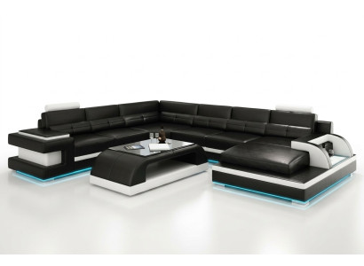 Leather sofa couch living landscape corner sofa corner suite design modern sofa L6017