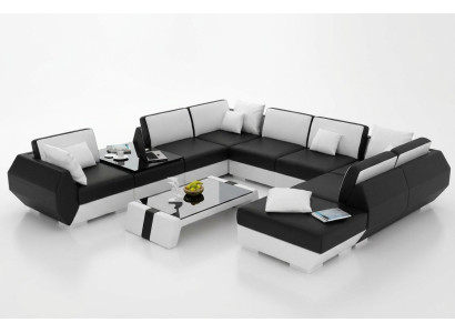 Leather sofa, couch, sofa set, new corner sofa, corner suite, modern design R7002 sofa.