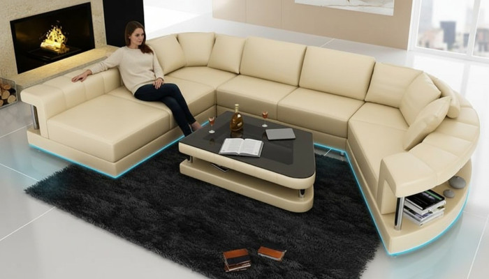 Sofa Leather Sofa Couch Living Area Corner Sofa Corner Suite Design Modern