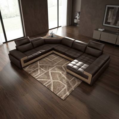 Leather sofa couch living landscape corner sofa modern corner decor design suite