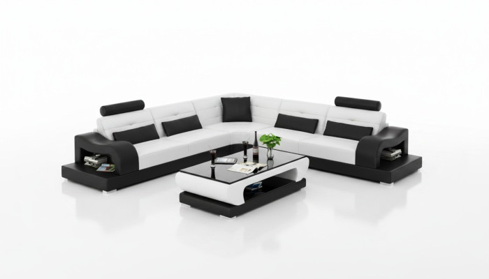 Leather sofa couch living landscape decor corner corner sofa modern suite design